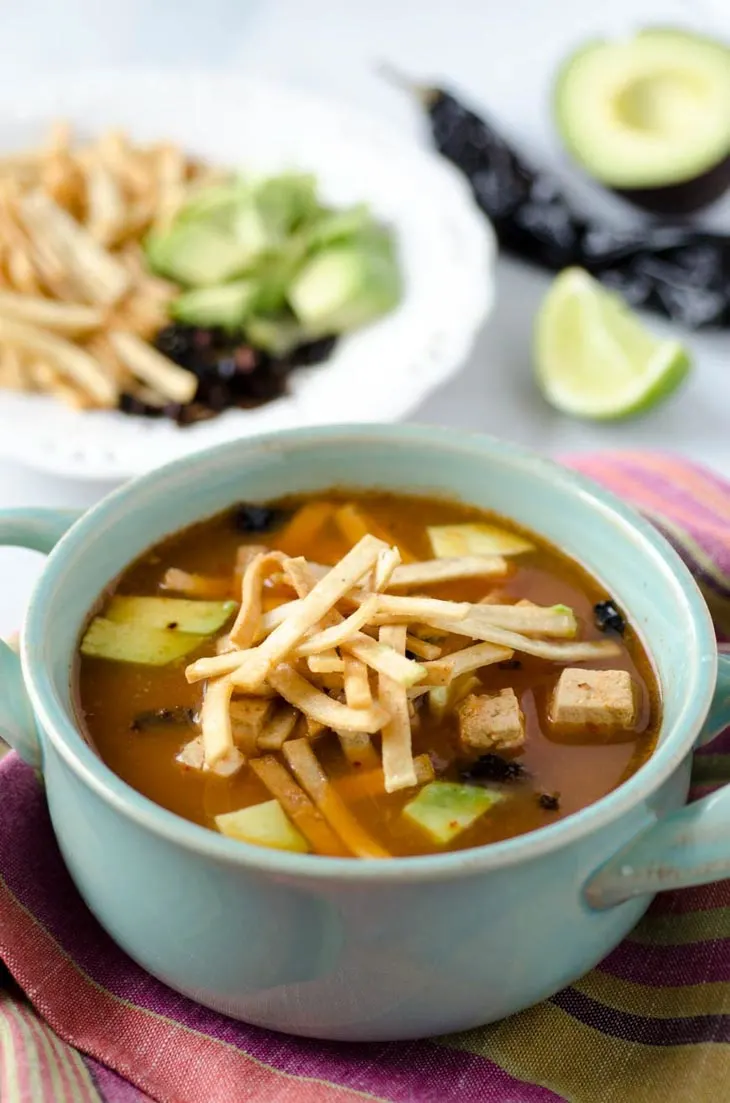 Spicy Vegan Tortilla Soup