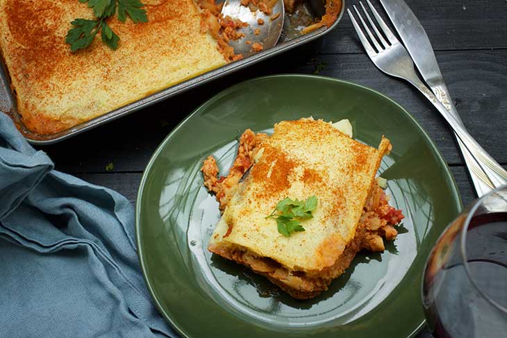 Eggplant Casserole - Vegan Greek Moussaka 