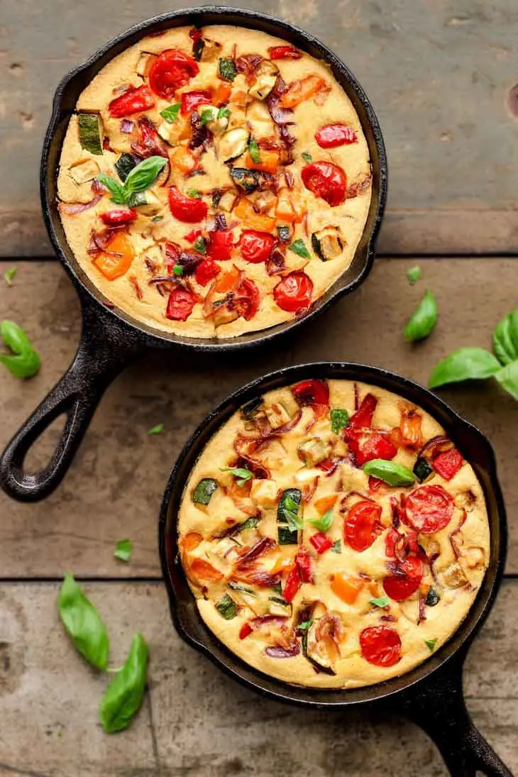 Vegan Mediterranean Skillet Quiches