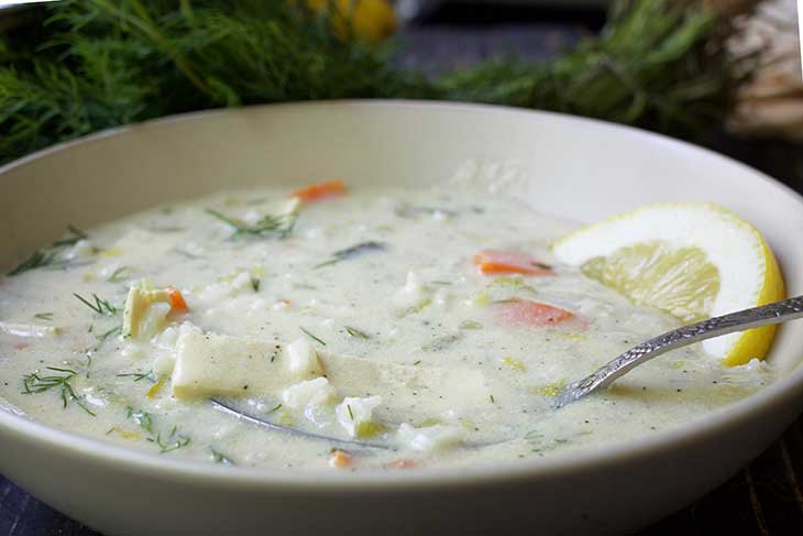 Greek Lemon Rice Soup - Gourmandelle