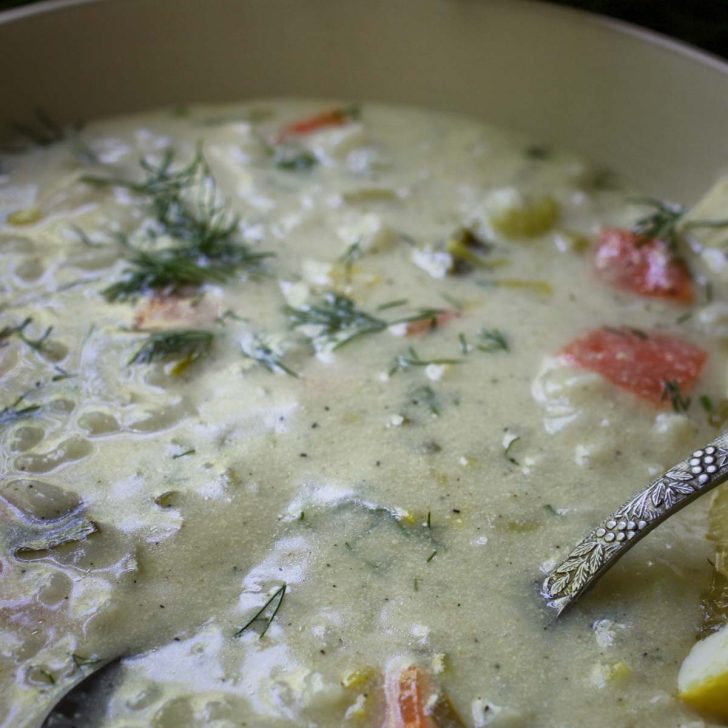 Greek Lemon Rice Soup supa greceasca de post