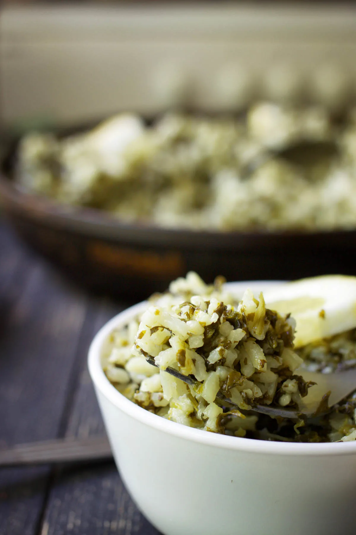 Greek Spanakorizo rice with spinach