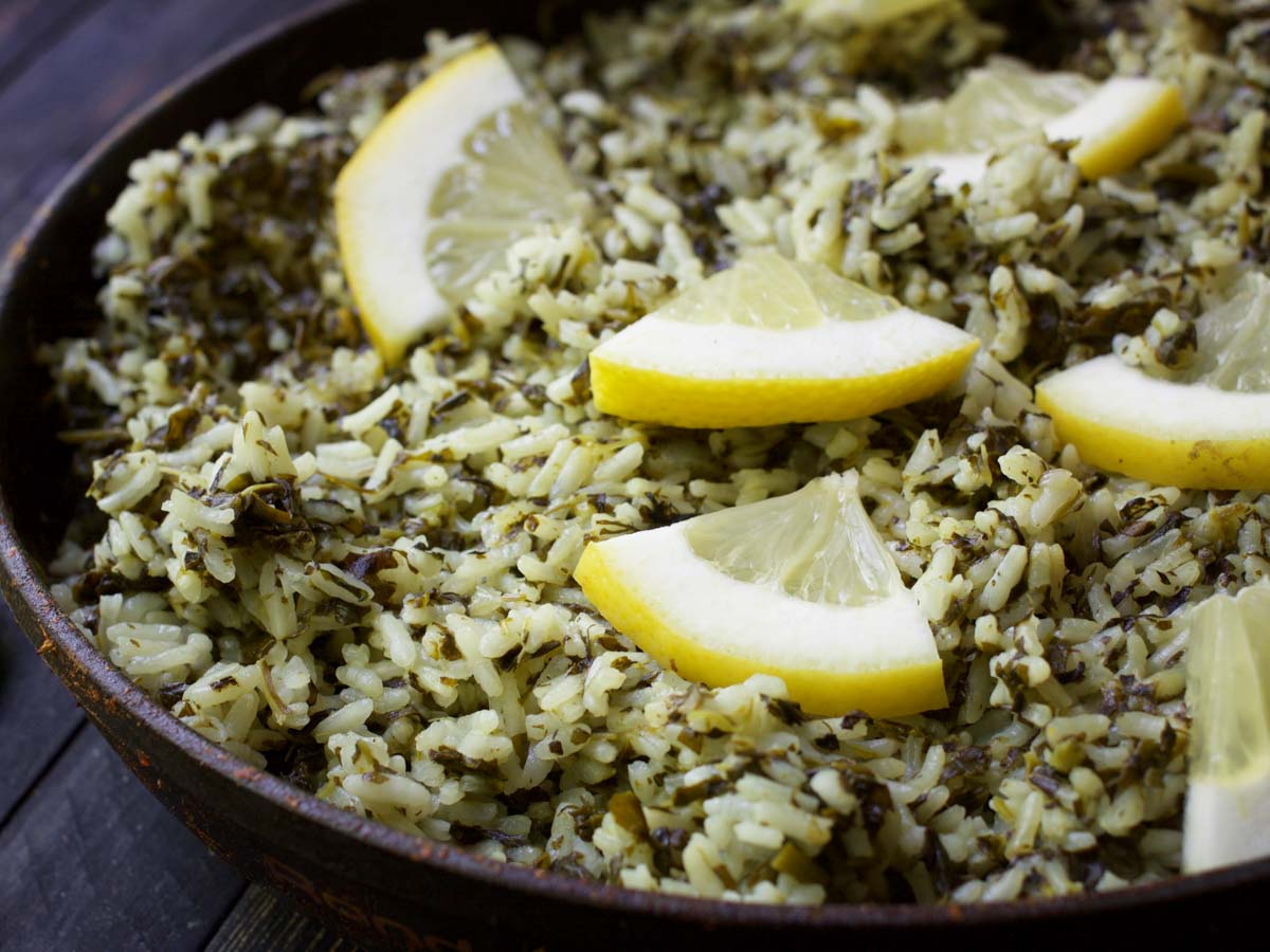 Greek Rice recipe Spanakorizo