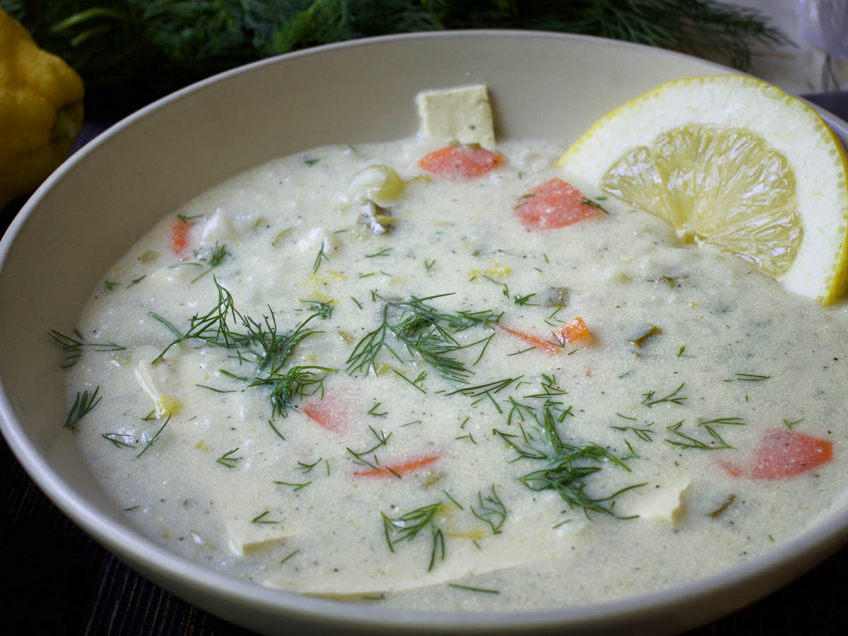 Greek vegan Lemon Rice Soup 