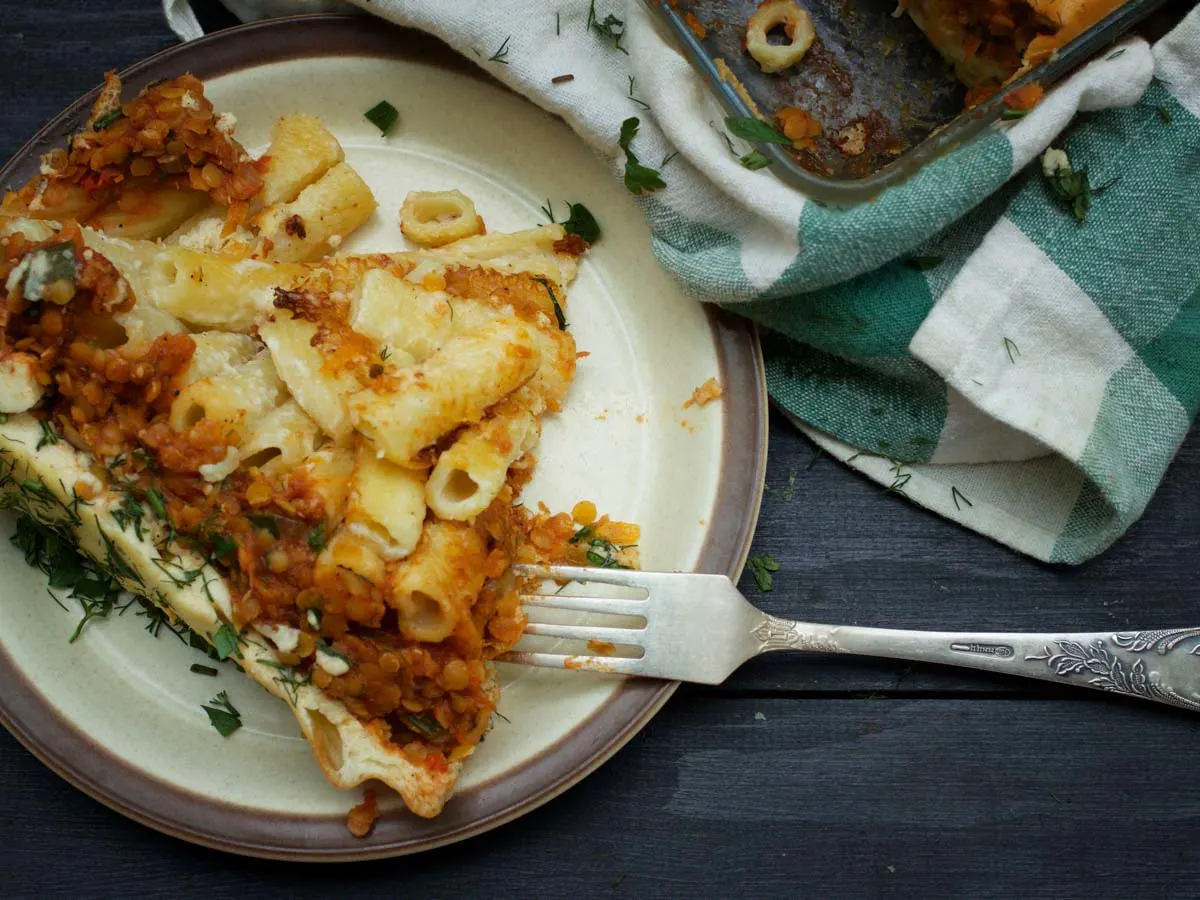 Greek vegan Pasta Casserole Pastitsio