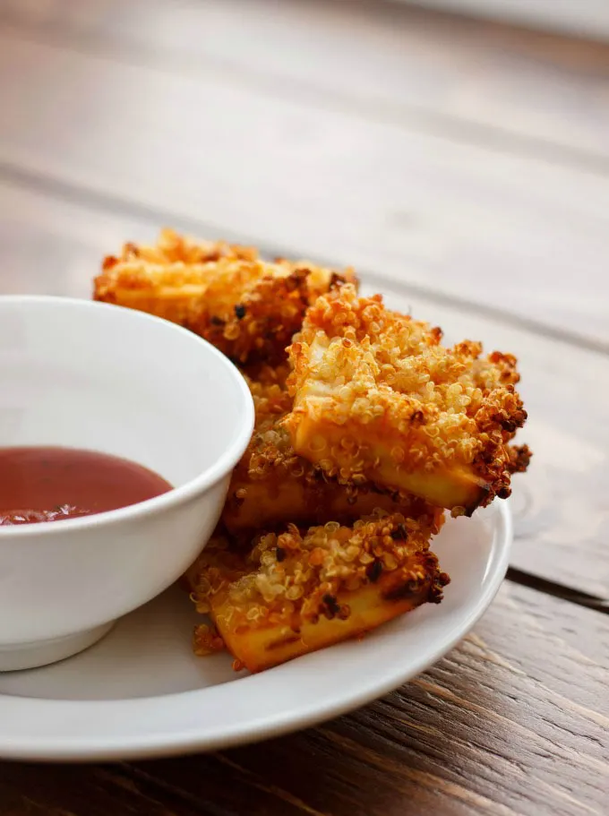 Quinoa Crusted Tofu Nuggets (Tofu “Chicken” Nuggets!)