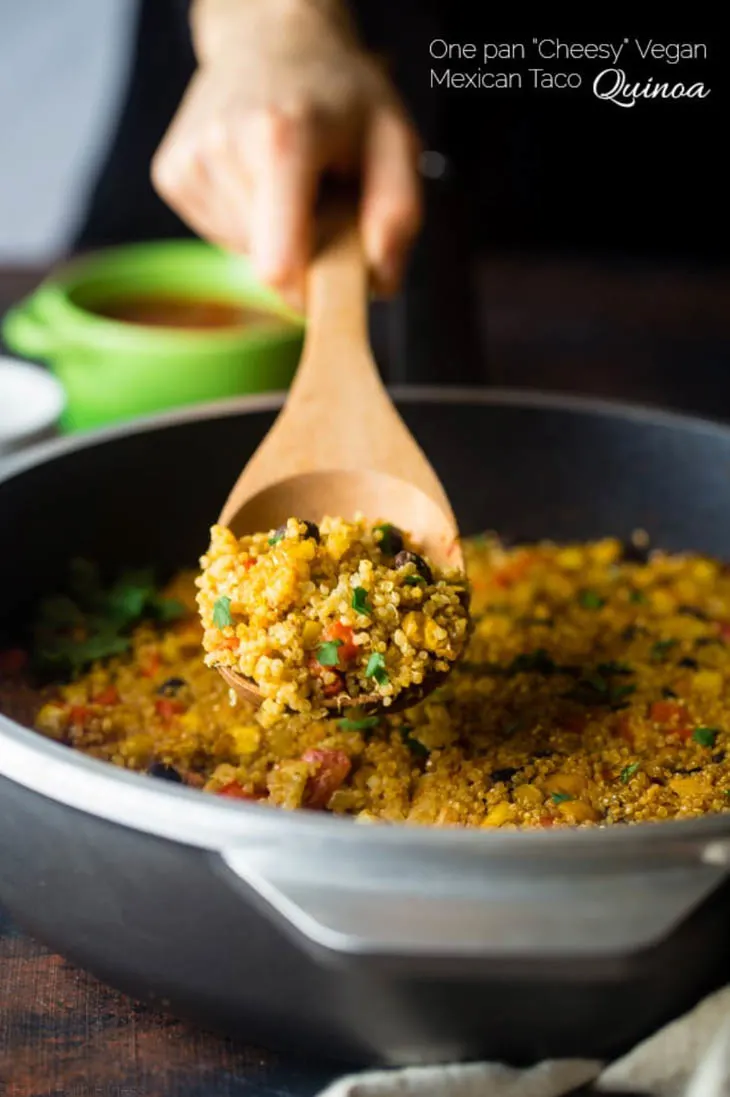 "Cheesy" Mexican Quinoa (Vegan + One Pan)