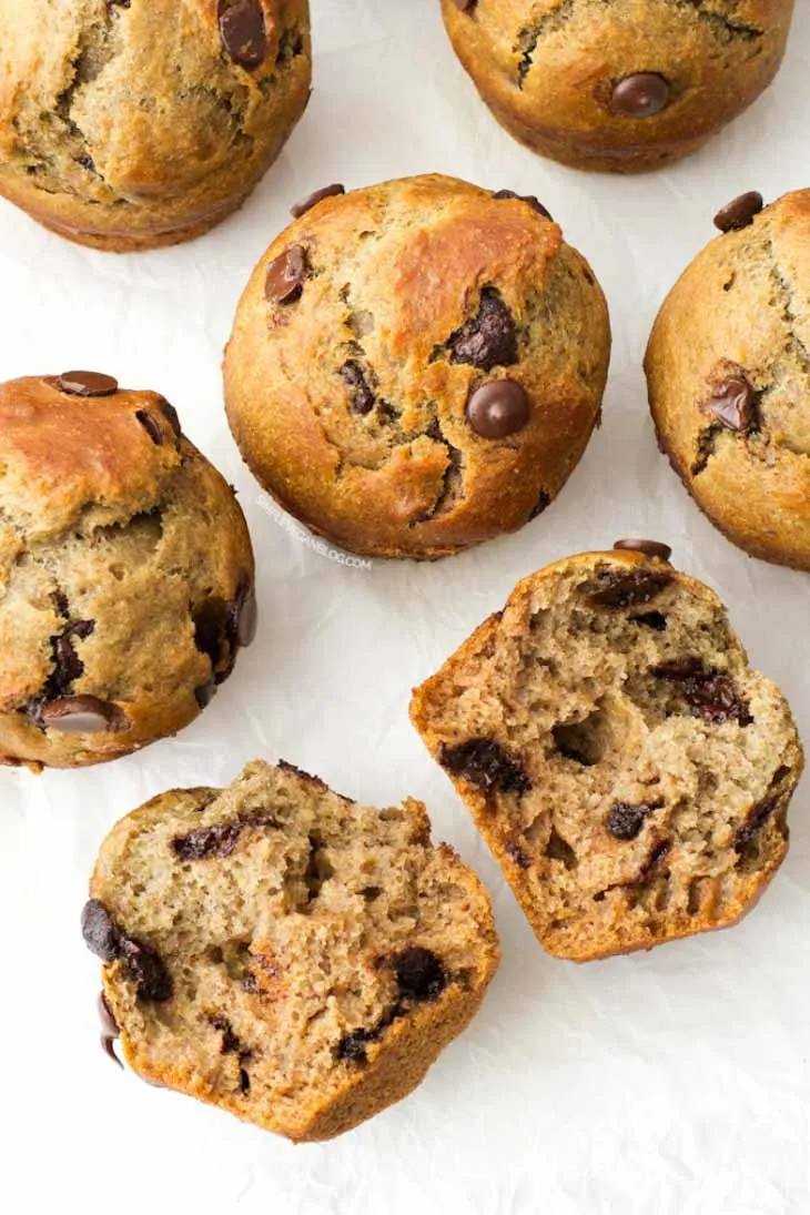 Simple vegan chocolate chip muffins