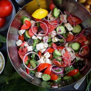 Vegan Greek Salad salata greceasca de post