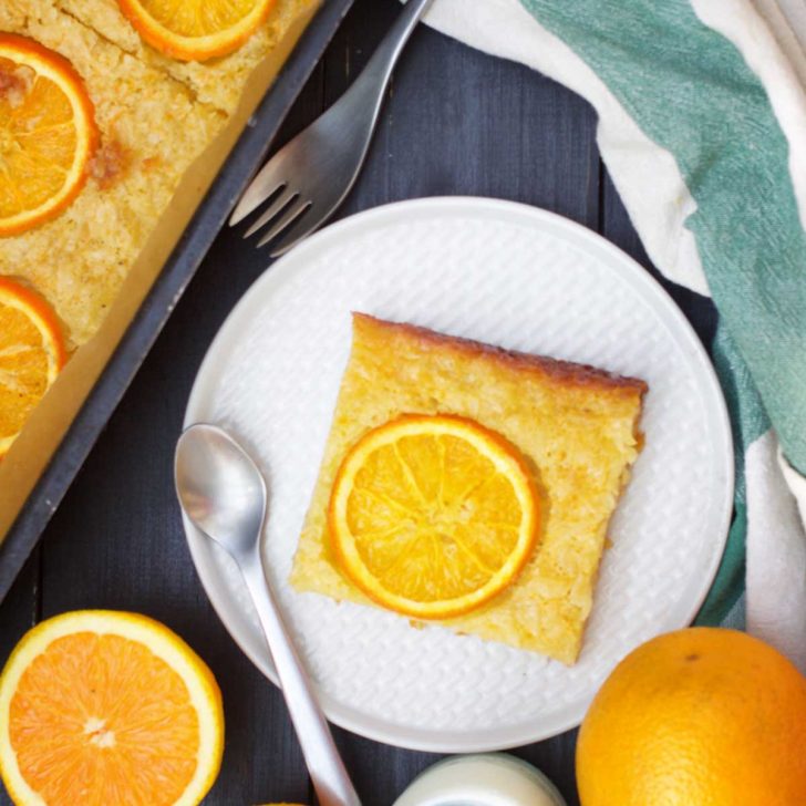 Vegan Orange Pie recipe Portokalopita prajitura cu portocale