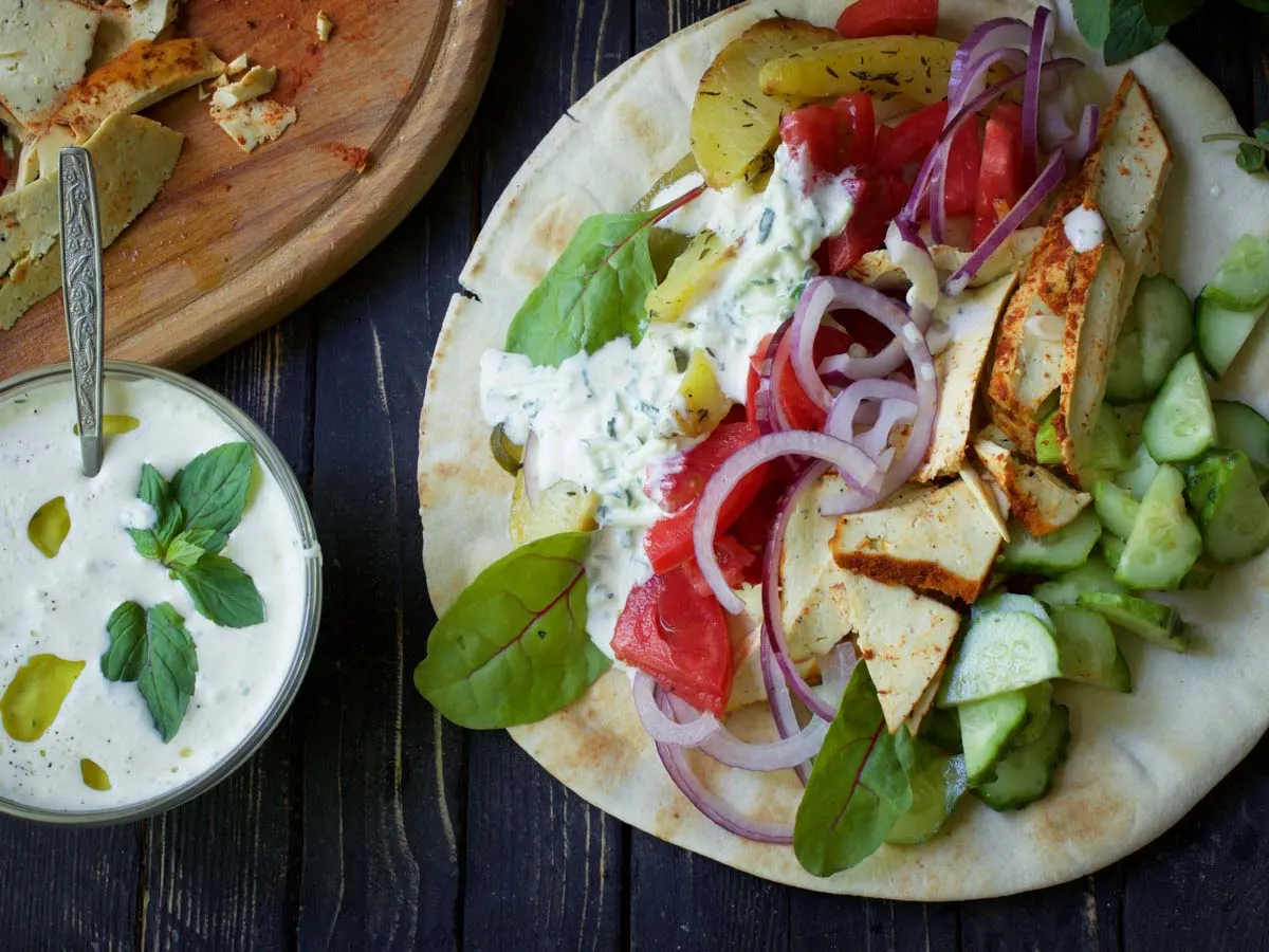 healthy Vegan Gyros Greek Wrap recipe