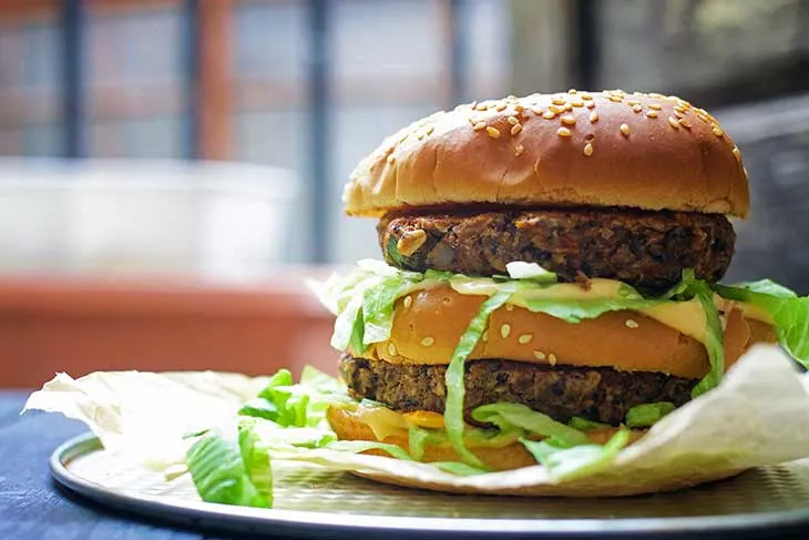 homemade vegan big mac burger