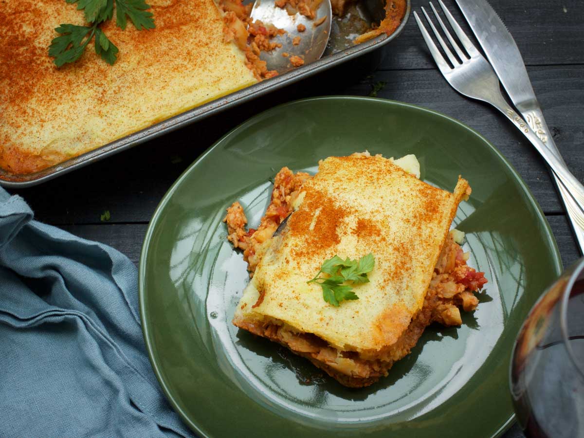 vegan greek moussaka eggplant casserole