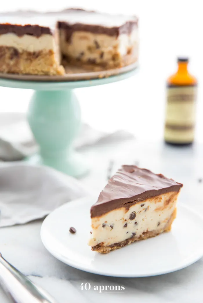 Vegan No Bake Cookie Dough Cheesecake (Paleo, Raw)