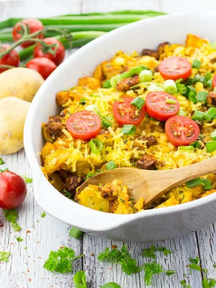 Vegetarian breakfast casserole for Breakfast Meal Prep