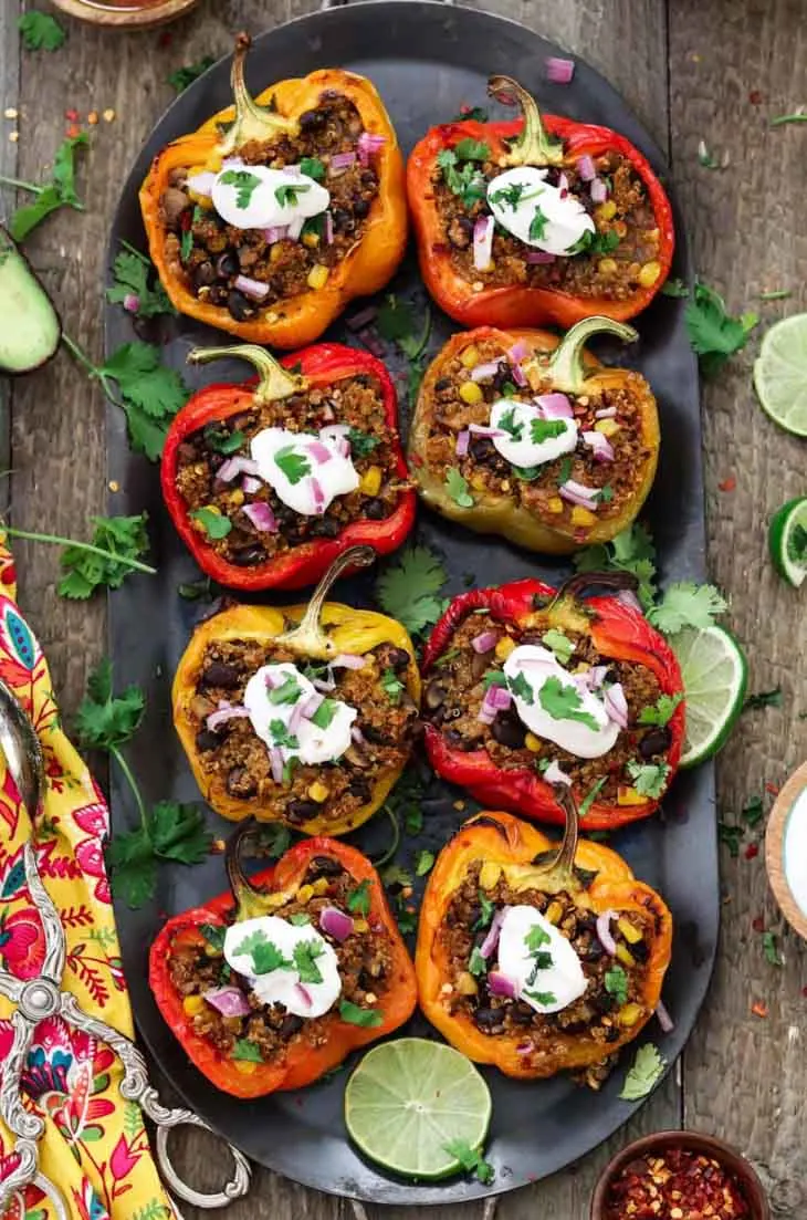 Santa Fe Quinoa Stuffed Peppers Meal Prep Recipe