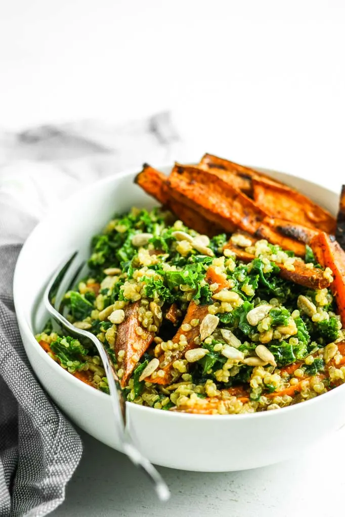 Sweet Potato Quinoa Kale Salad Meal Prep Recipe