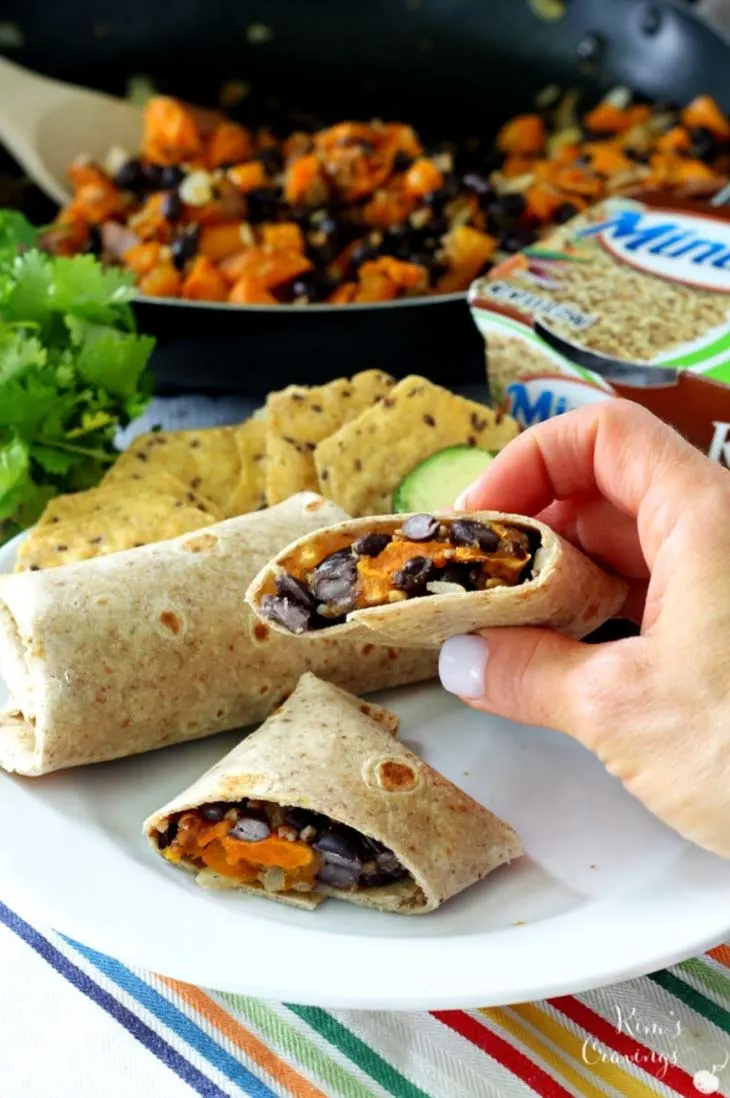 Sweet Potato and Black Bean Vegan Burritos