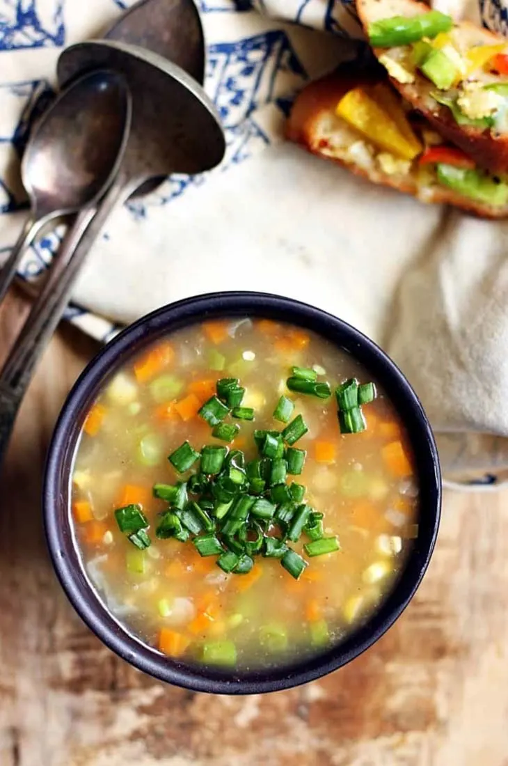 Sweet corn clear soup