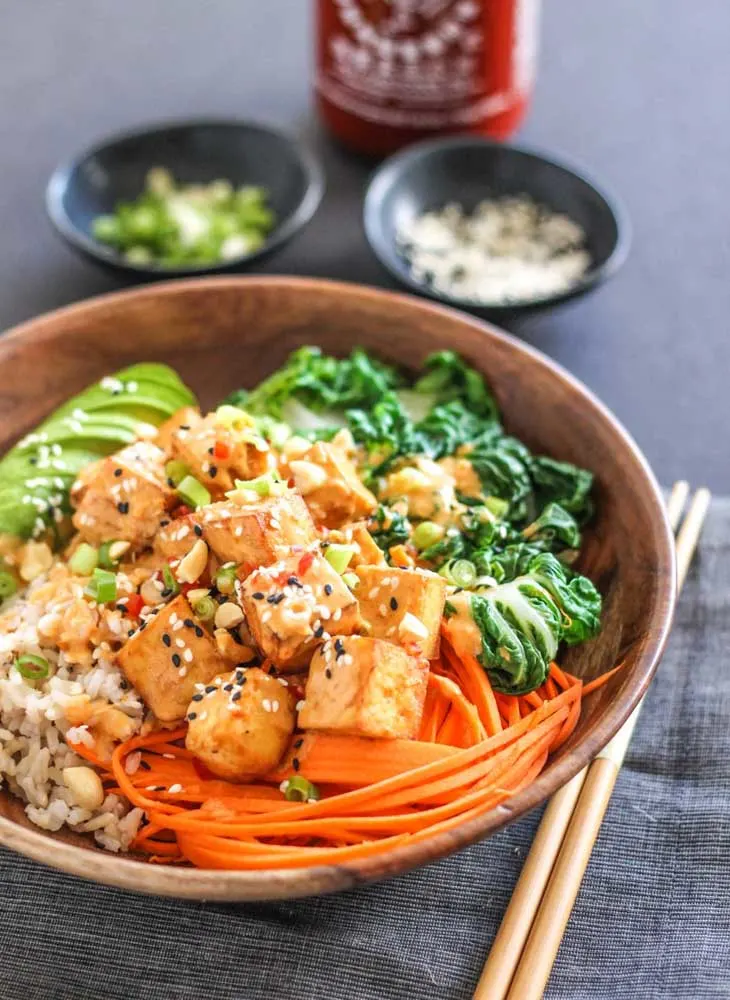 Thai Peanut Tofu Buddha Bowl