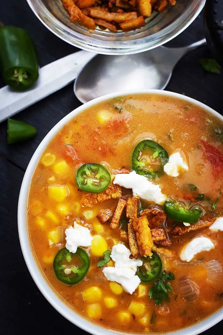 Vegan Mexican Sweet Corn Soup 