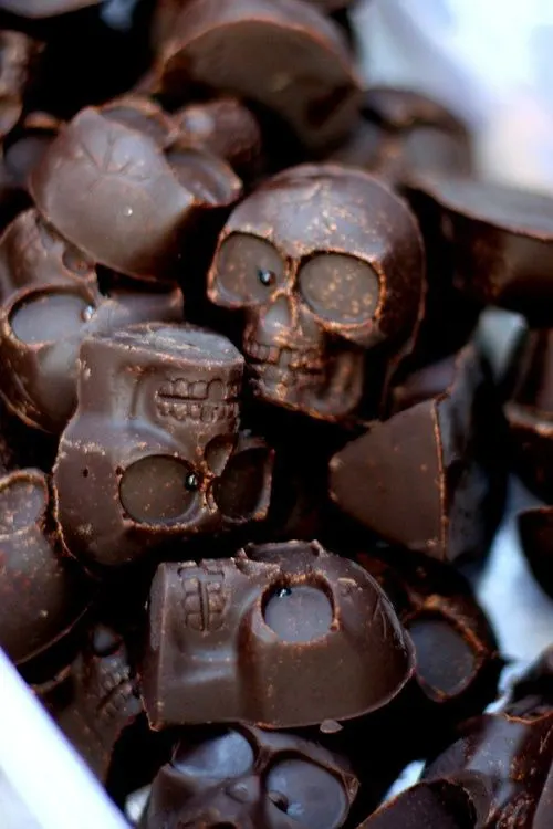 Spiced Dark-Chocolate Skulls Vegan Halloween Candy Recipes