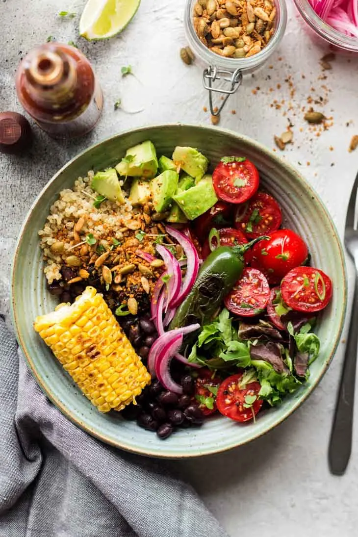 Mexican Lunch Bowl with Spicy Crumb