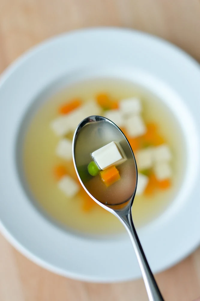 Thai Clear Soup, Thai Tofu Veggie Soup In Homemade Aromatic Broth