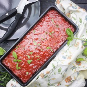 vegan meatloaf with tomato glaze drob de post