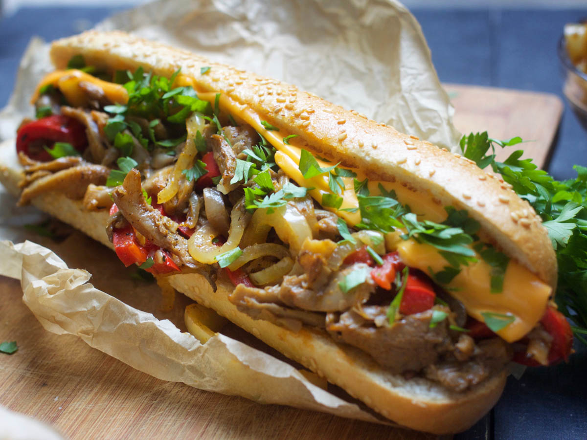 Vegan Philly Cheesesteak Sandwich recipe