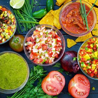 Homemade Salsa Recipes - salsa roja, salsa verde, pico de gallo, Mango Salsa and Avocado salsa_