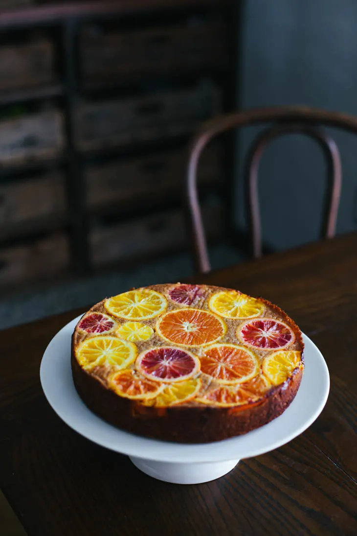 Upside Down Citrus Polenta Cake