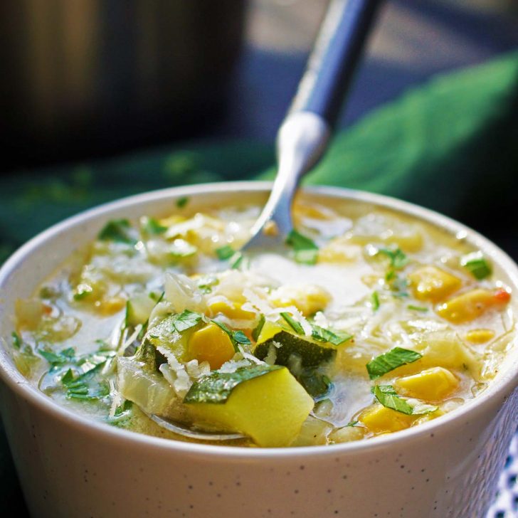 Mexican Zucchini Soup with corn supa mexicana cu dovlecel