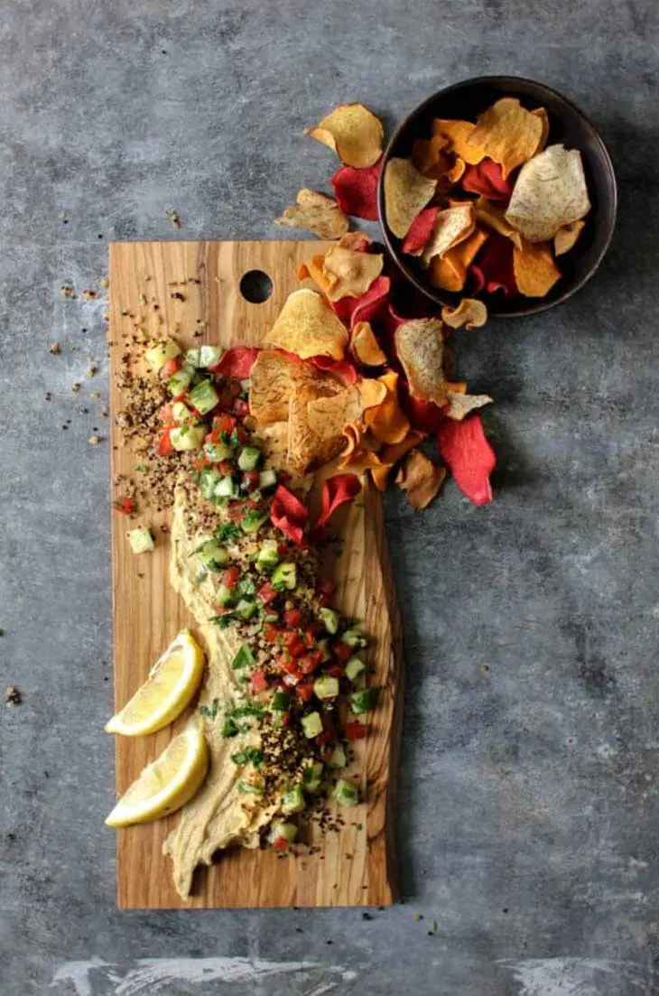 Deconstructed Tabbouleh Hummus Platter