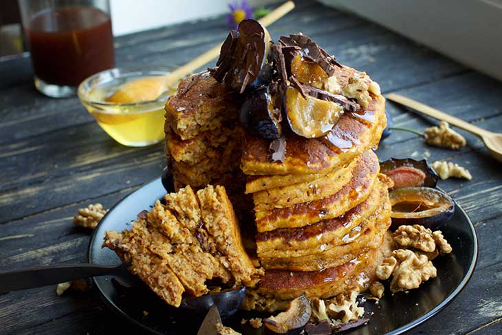 Vegan Sweet Potato Pancakes Clatite cu cartofi dulci reteta