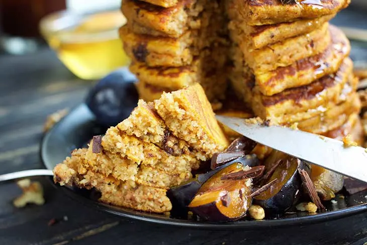 Vegan Sweet Potato Pancakes serving