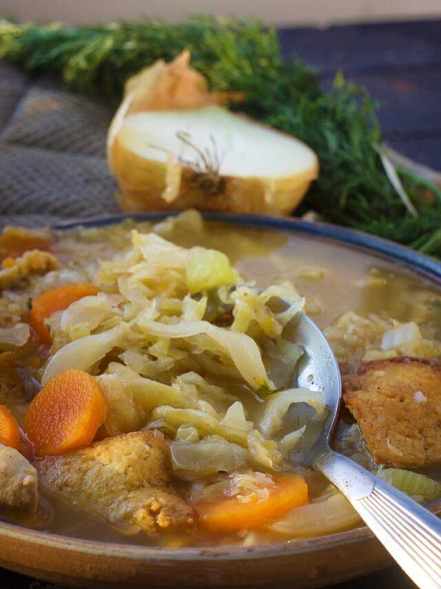 Vegan Soup with Sauerkraut - Gourmandelle | Vegetarian Blog