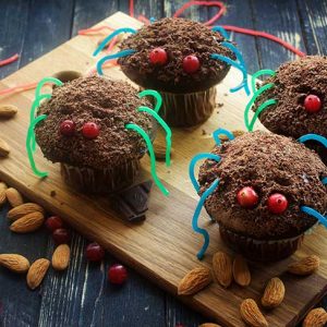 halloween vegan spider cupcakes paianjen