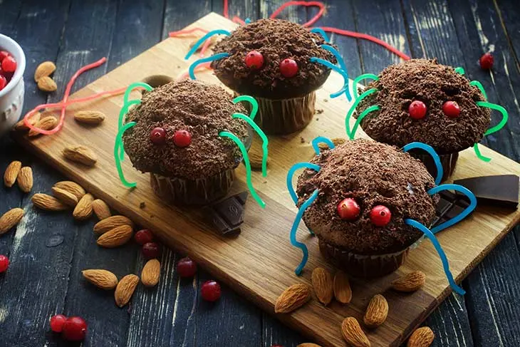 halloween vegan spider cupcakes paianjen