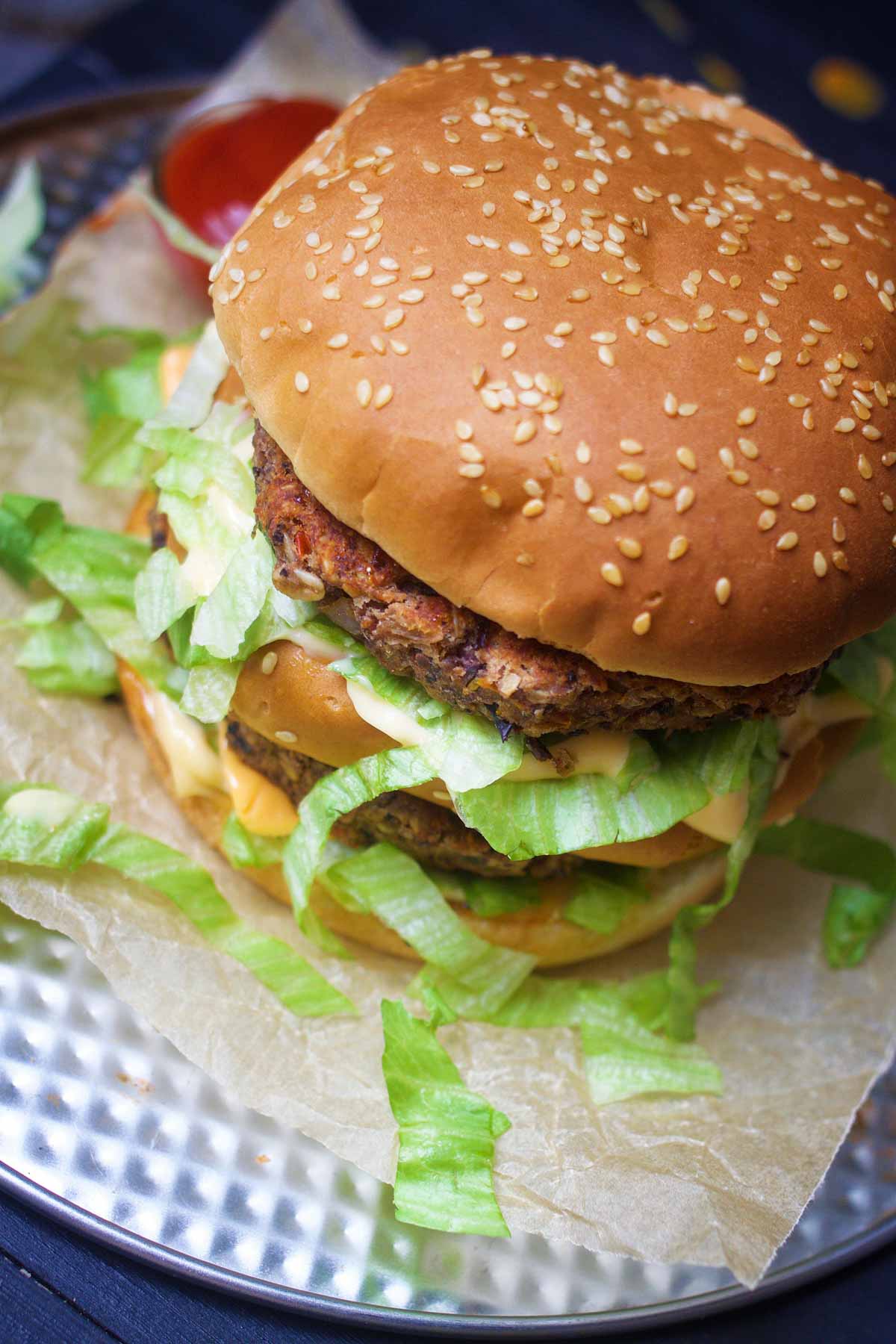 healthy vegan big mac burger