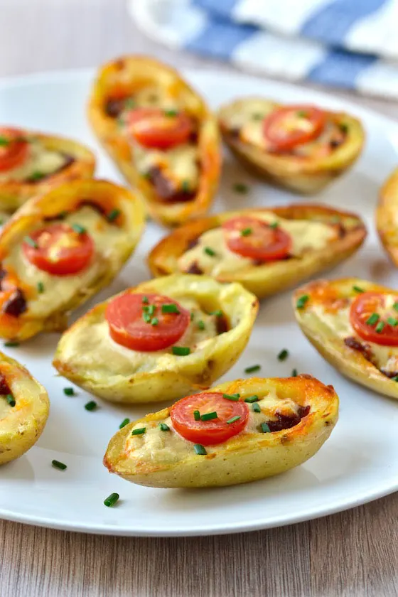 Mini Vegan Pizza Potato Skins