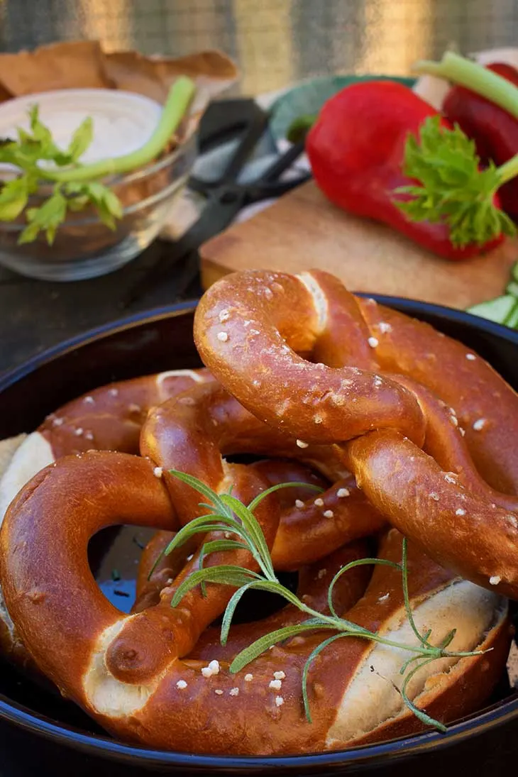 soft baked vegan pretzel