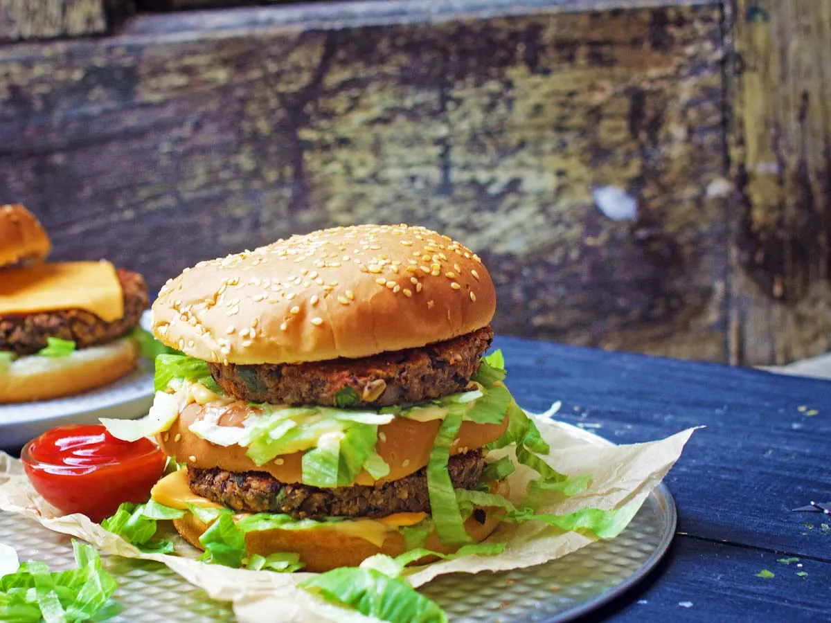 vegan big mac burger homemade recipe