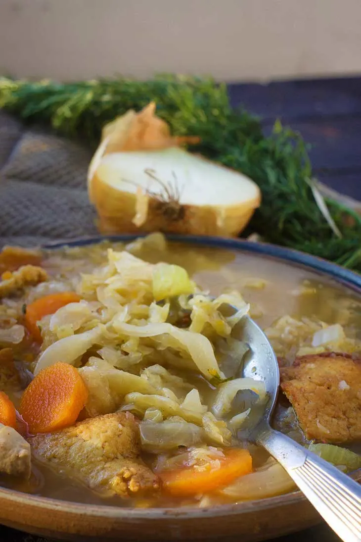 vegan german sauerkraut soup  