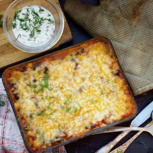 vegan taco casserole caserola mexicana