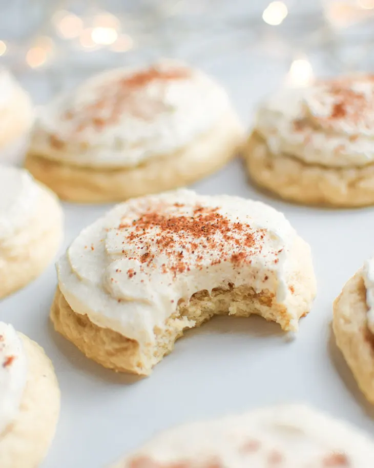 Fluffy Frosted Eggnog Sugar Cookies