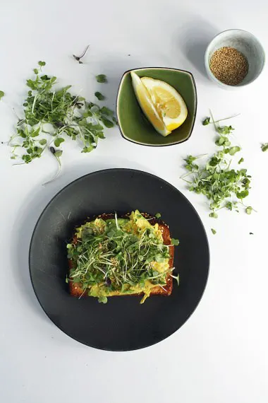 Avocado Toasts With Micro Green Sesame