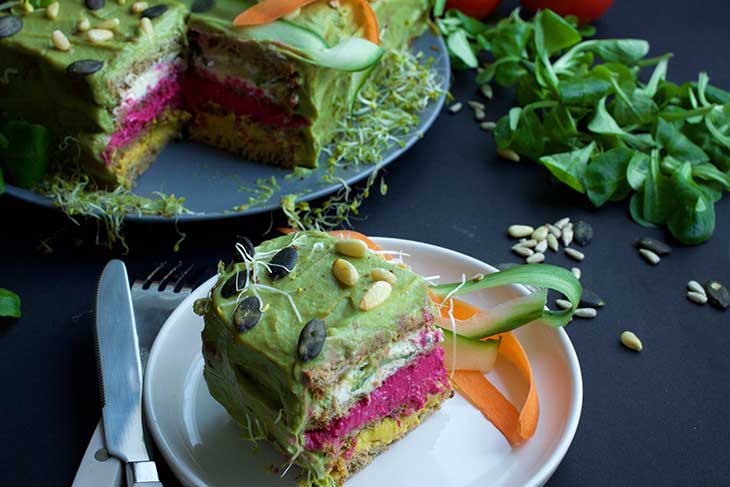 SMÖRGÅSTÅRTA Vegan Sandwich Cake appetizer 