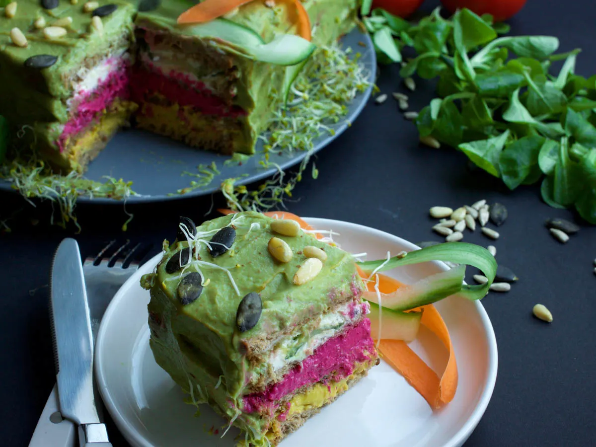 SMÖRGÅSTÅRTA Vegan Sandwich Cake appetizer