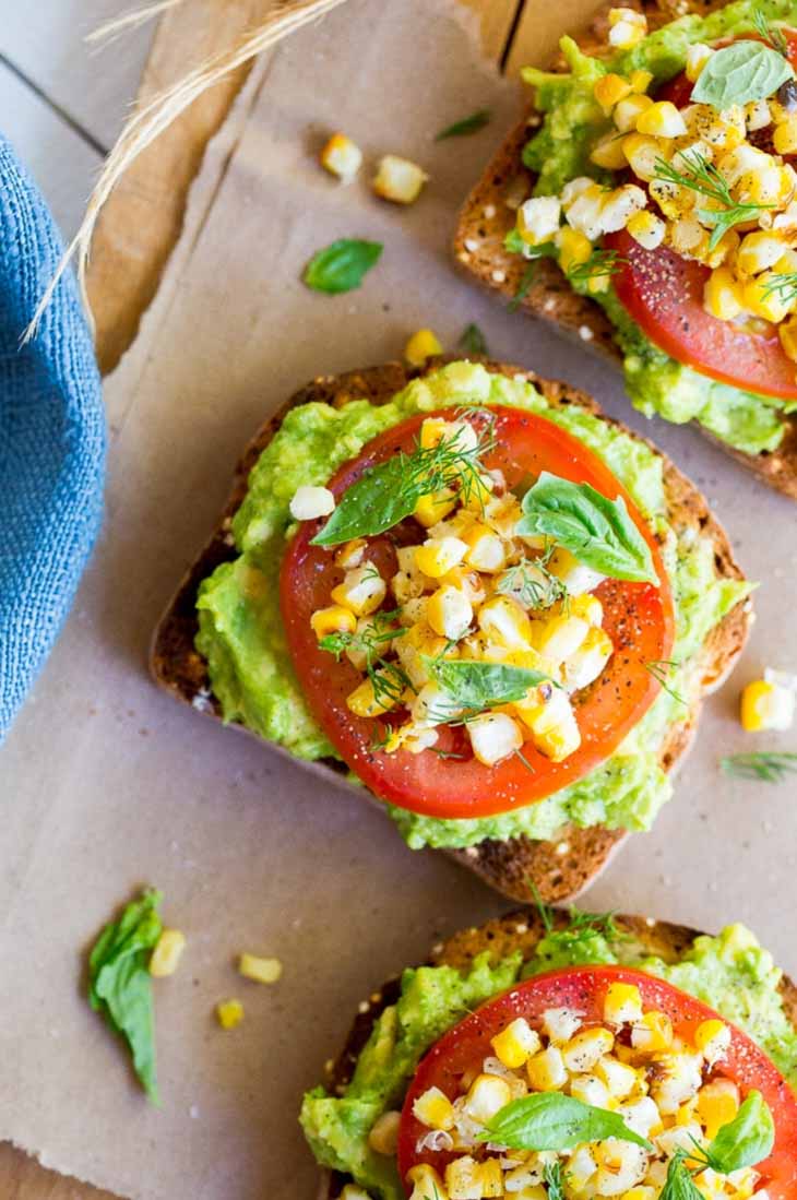 Summer Avocado Toast With Grilled Corn